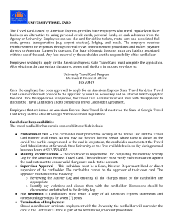 American Express Travel Card Overview Application