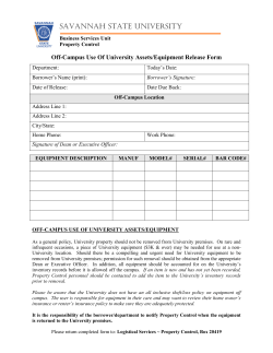 Off-Campus Use of Equipment