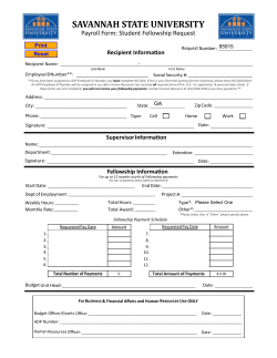 Fellowship/Stipend Request *UPDATED*