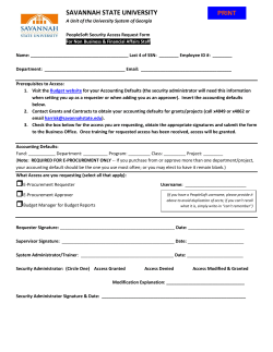 PeopleSoft Security Access Request Form (For Faculty Staff)