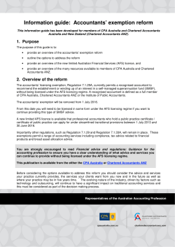 Information guide: Accountants&rsquo; exemption reform