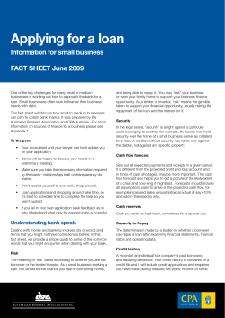 Applying for a loan fact sheet