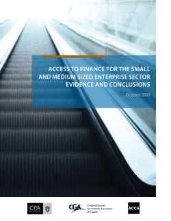 Access to finance &ndash; evidence and conclusions