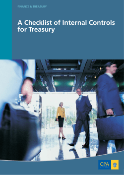 Internal controls for treasury