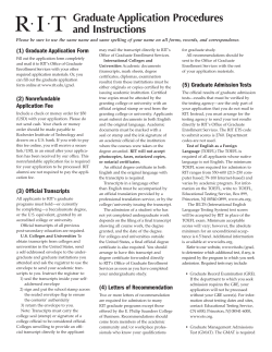 Application instructions, procedures and financial aid information