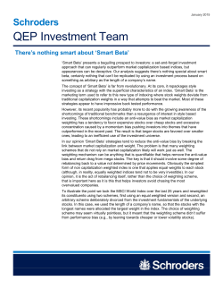 schroders theres nothing smart about smart beta