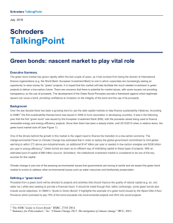 green bonds nascent market