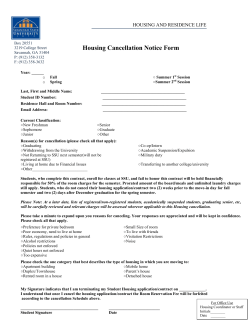 Housing Cancellation Form