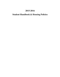 2015-2016 Student Handbook Code of Conduct