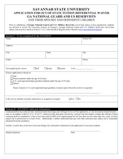 Download GA Guard / US Reservists Waiver