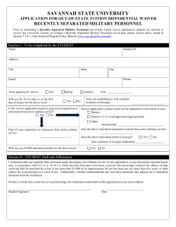 Download Recenlty Seperated Military Waiver