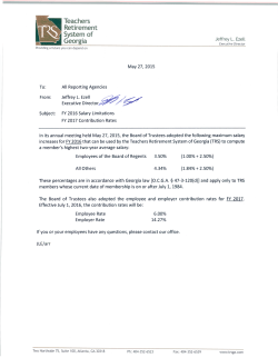 FY 2016 and 2017 TRS Contribution Rates
