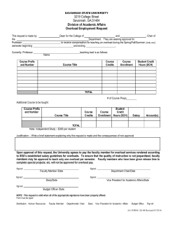 Overload Employment Request