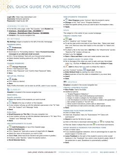 D2L Quick Guide for Instructors