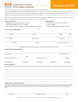 Honors at SSU Application