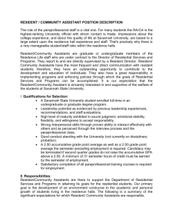 RA/CA Job Description