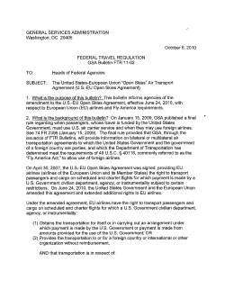 GSA Bulletin FTR 11-02 Federal Travel Regulation