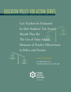 Can Teachers Be Evaluated by Their Students Test Scores? Should they