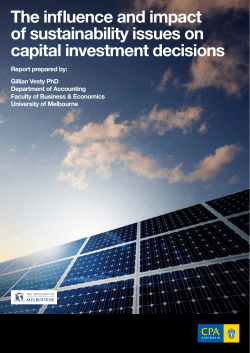 The influence and impact of sustainability issues on capital investment decisions