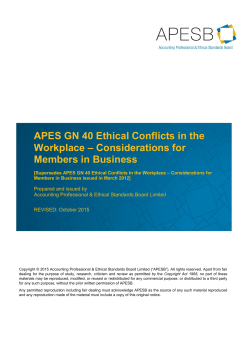 GN 40 Ethical Conflicts in the Workplace &ndash; Considerations for Members in Business