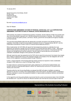 Senate Inquiry into the Future of Financial Advice Bills 2011