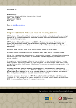 Standard APES 230: Financial Planning Services
