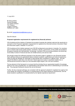 Proposed registration requirements for registered tax (financial) advisers