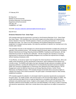 Assurance framework for the Emissions Reduction Fund
