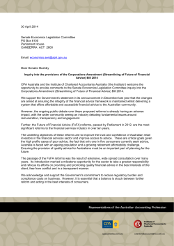 Corporations Amendment (Streamlining of Future of Financial Advice) Bill 2014