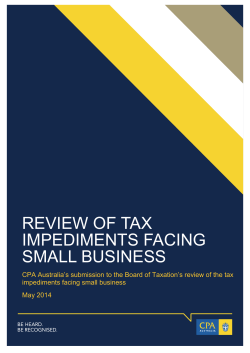 Tax impediments facing Australian small businesses