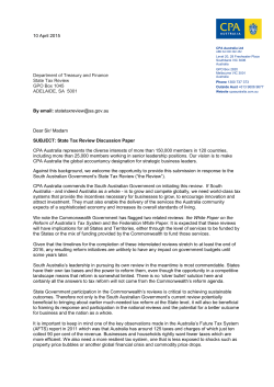 South Australian State tax review