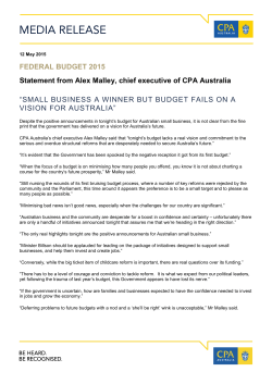 Small business a winner but Budget fails on a vision