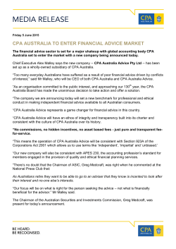 CPA Australia to enter financial advice market