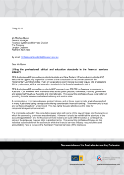Lifting the professional, ethical and education standards in the financial services industry