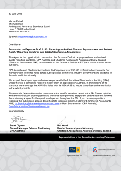 Submission on auditor reporting: Support for continued convergence with international standards
