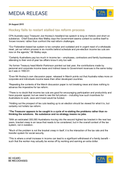 Hockey fails to restart stalled tax reform process