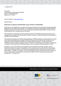 Submission: Comments on proposals for income recognition by not-for-profit entities