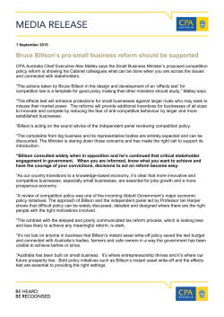 Bruce Billson s pro-small business reform should be supported