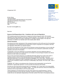 Exposure Draft Responding to Non-Compliance with Laws and Regulations