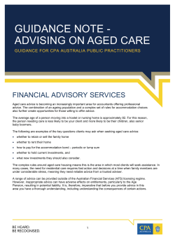 Guidance note for advising on aged care