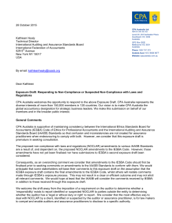 Submission: IAASB Proposed Amendments to International Standards Responding to Non-Compliance or Suspected Non-Compliance with Laws and Regulations