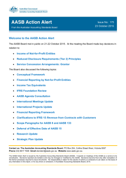 The Australian Accounting Standards Board's action alert highlights from its latest discussions
