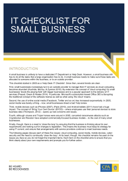 CPA Australia's IT Checklist for Small Business has been updated and expanded for 2015