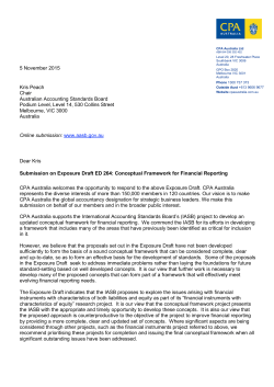 CPA Australia comments on the IFRS conceptual framework consultation