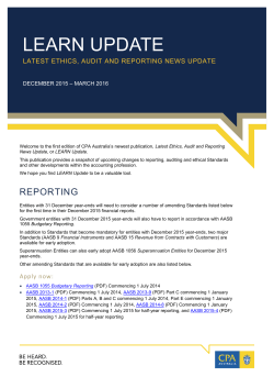 Ethics, audit, and reporting quarterly update