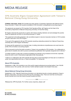 CPA Australia Signs Cooperation Agreement with Taiwan s National Cheng Kung University