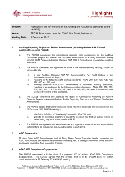 AUASB meeting highlights including approval of ASA 701 and enhanced auditor reporting