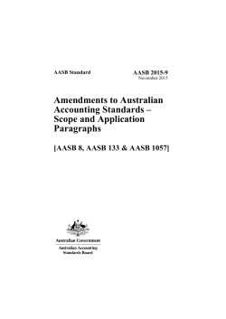 The AASB issues new amending standard AASB 2015-9 Scope and Application Paragraphs