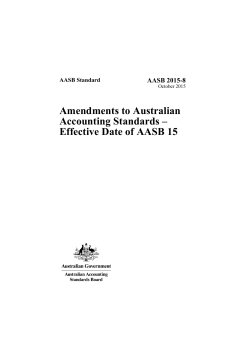 The AASB issues new amending standards AASB 2015-8 Effective Date of AASB 15