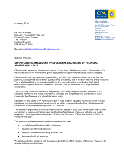 Corporations Amendment (Professional Standards of Financial Advisers) Bill 2015 exposure draft